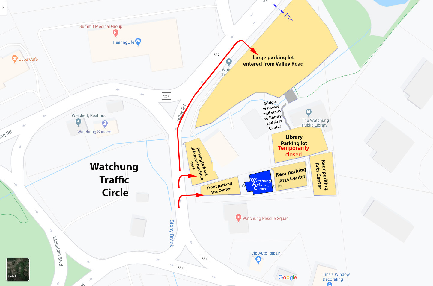 watchung-arts-center-parking-update2025 Parking map