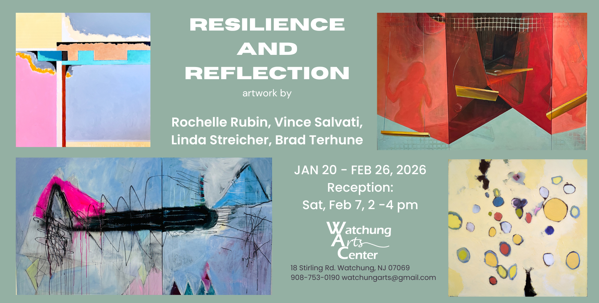 Resilience and Reflection: artwork by Rochelle Rubin, Vince Salvati, Linda Streicher, Brad Terhune