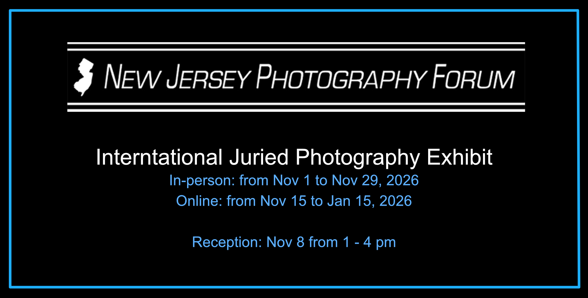 website banner graphic NJ Photography Forum exhibition